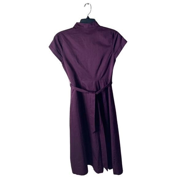 Vintage Merona Ruffled Midi Dress Women's Size 6 Cap Sleeves Button Down Belted - Picture 2 of 10